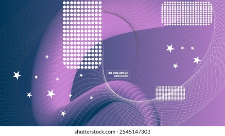 Colorful gradient 3D abstract background interwoven with fluid geometric line patterns. Great design for digital artwork, presentations and modern backgrounds.