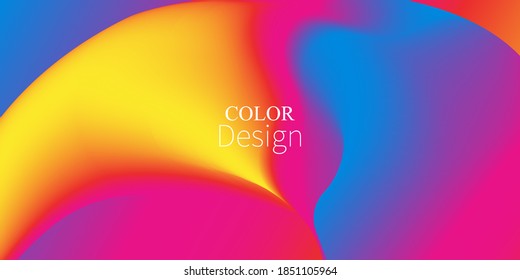 Colorful Gradient. 3d Fluid Wave. Vibrant Color. Liquid background.