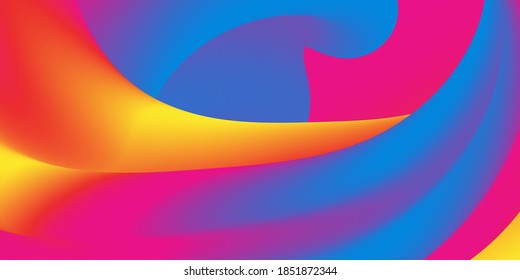 Colorful Gradient. 3d Fluid Wave. Vibrant Color. Liquid background.