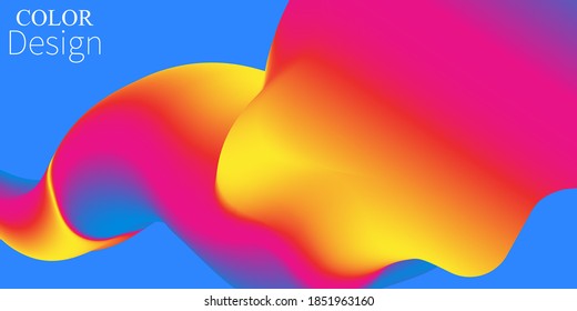 Colorful Gradient. 3d Fluid Wave. Vibrant Color. Liquid background.