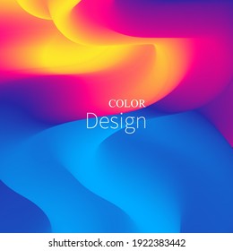 Colorful Gradient. 3d Fluid Wave. Vibrant Color. Liquid Background.