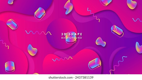 Diseño de vector de fondo de formas 3d de degradado colorido en eps 10