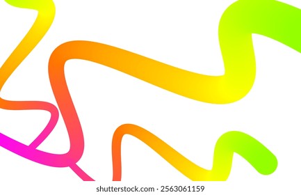 Colorful Gradient Abstract Art with Curved Swirling Lines on White Background.  creating a dynamic and modern design. Ideal for themes related to creativity, energy, and contemporary aesthetics.