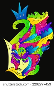 Colorful gradient abstract art design for wall decoration or t-shirt