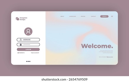 Fondo Abstractas de degradado colorido para el Sitio web empresarial: diseño creativo de interfaz de usuario con formas de Inicio de sesión y Elementos de interfaz digital