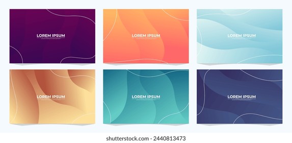 Colorful Gradient Abstract background. Fluid shapes composition. Set Collection. Eps10 vector. 