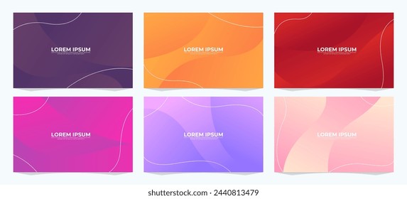 Colorful Gradient Abstract background. Fluid shapes composition. Set Collection. Eps10 vector. 