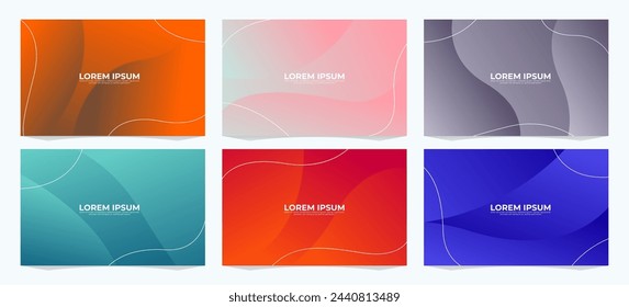 Fondo abstracto del degradado colorido. Composición de formas fluidas. Establecer colección. Vector Eps10. 