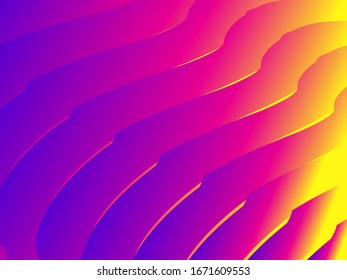 Fondo abstracto de gradiente colorido con formas geométricas de fluido. Plantilla de diseño de moda con colores de degradado vibrantes. Ilustración del vector