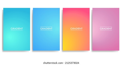 Colorful Gradient Abstract Background Set For Simple Poster Flyer Backdrop Banner