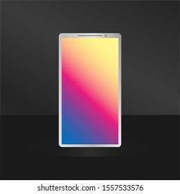 
Colorful gradient abstract background and smartphone illustration. wallpaper design for smartphones.