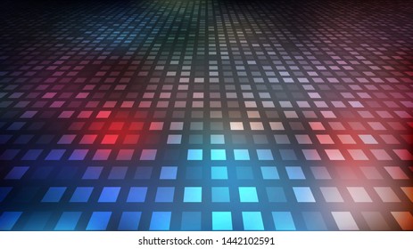 Colorful gradient abstract background. Square floor perspective. Colorful mosaic. Vector illustration.