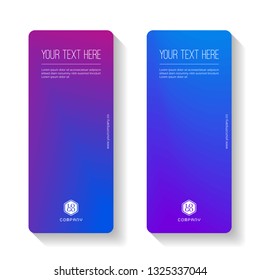 Colorful Gradient Abstract business banner template, vertical banner cards set.