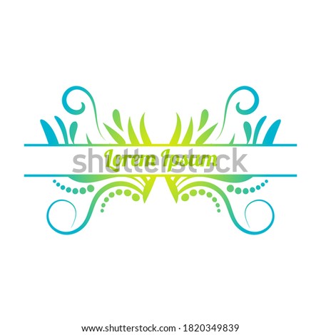 Colorful gradient abstract curly element for design, swirl, curl. Divider, frame isolated on white background. Vector illustration.   