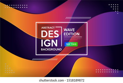 Colorful gradient abstract dynamic wave background. Modern background design.