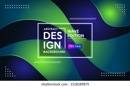 Colorful gradient abstract dynamic wave background. Modern background design.