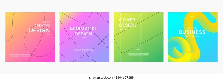 Colorful Gradient Abstract Shapes Ideal for Post, Background, Banner, Ad, Promo, Invitation, Etc