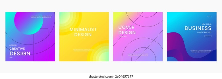 Colorful Gradient Abstract Shapes Ideal for Post, Background, Banner, Ad, Promo, Invitation, Etc