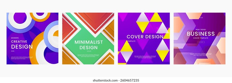 Colorful Gradient Abstract Shapes Ideal for Post, Background, Banner, Ad, Promo, Invitation, Etc