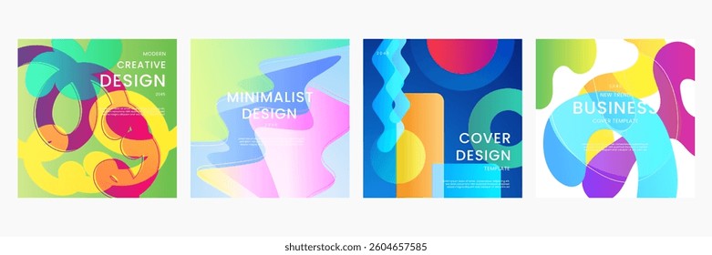 Colorful Gradient Abstract Shapes Ideal for Post, Background, Banner, Ad, Promo, Invitation, Etc