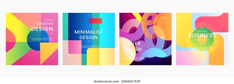 Colorful Gradient Abstract Shapes Ideal for Post, Background, Banner, Ad, Promo, Invitation, Etc