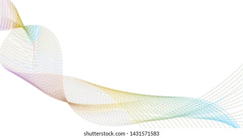 Colorful gradient abstract wave lines poster, vector illustration isolated on white