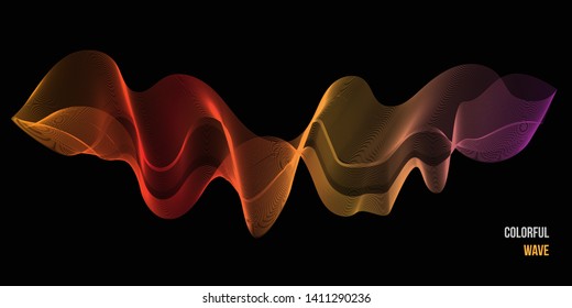 colorful gradient abstract wave sound bendy background illustration isolated