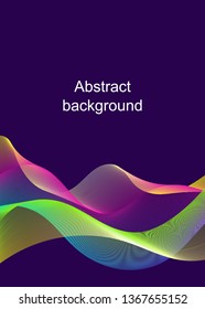 Colorful gradient abstract waves on a dark background. Vector illustration. Layout for banners presentations, flyers, posters and invitations. Eps10