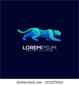 logotipo del tigre de los animales de gradiente colorido