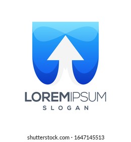 diseño de logotipo de flecha de degradado colorido