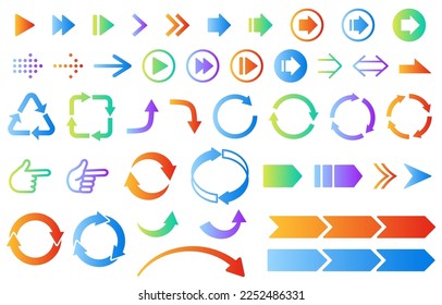 Colorful gradient arrow set.Easy-to-use vector data.