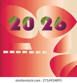 Fondo de gradiente colorido con calendario 2026 para enero que muestra las fechas y los días de la semana