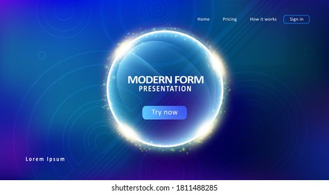 Colorful gradient background. Abstract modern graphic elements. Template for the design of a website landing page. Graphic concept for your design