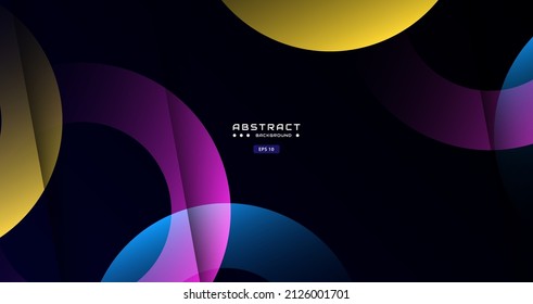 colorful gradient background with abstract round shape cirlcle, arrow, dynamic and sport banner concept.