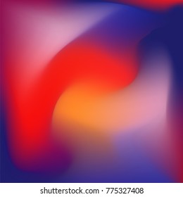 Fundo de gradiente colorido, tons de vermelho azul e laranja. Fantasia formas líquidas.