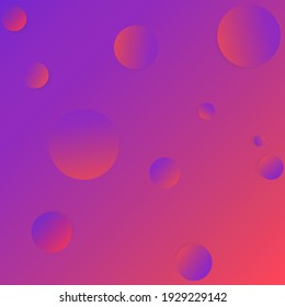 Colorful gradient background with colored balls on it. Vector illustration 