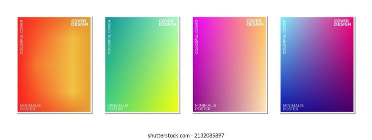 Colorful gradient background design set premium Vector