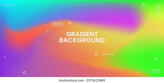 A colorful gradient background with a lot of dots and arrows. The background is a mix of green