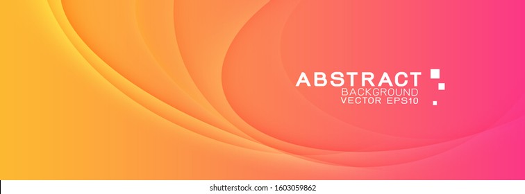 Colorful gradient background with dynamic curving shadow line effect. Abstract template and modern stylish texture. Vector illustration