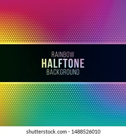 Colorful gradient background with halftone pattern. Rainbow dotted background.