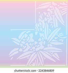 Colorful gradient background with plants