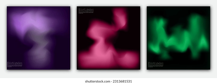 Colorful gradient background. A set of layouts for covers, banners, posters. Template for interior paintings, decorations and creative design. Color blur