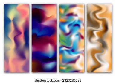 Colorful gradient background. A set of layouts for covers, banners, posters. Template for interior paintings, decorations and creative design. Color blur