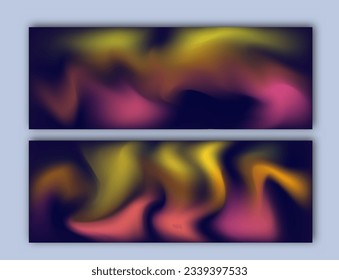 Colorful gradient background. A set of layouts for covers, banners, posters. Template for interior paintings, decorations and creative design. Color blur