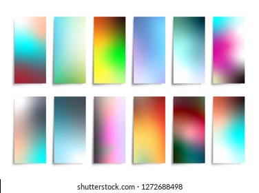Colorful gradient background set for printing products, banner, card, flyer, poster or cover brochure. Vector illustration.