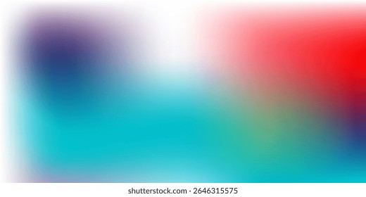 Colorful gradient background with a soft blend of red, blue, turquoise, and white tones, creating a vibrant and modern abstract design.
