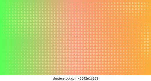 Colorful Gradient Background with Star Pattern in Green and Orange Tones