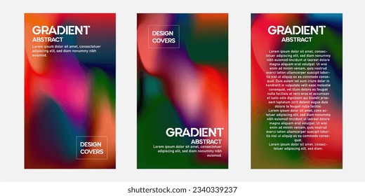 Colorful gradient background template copy space set. gradation backdrop for poster, banner, flyer, brochure, leaflet, pamphlet, or cover.