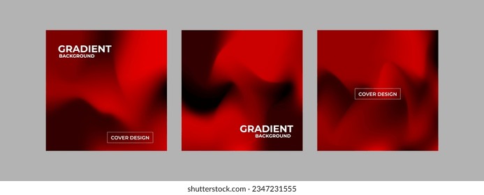 Colorful gradient background template copy space set. Colour gradation backdrop for poster, banner, flyer, brochure, leaflet, pamphlet, or cover.