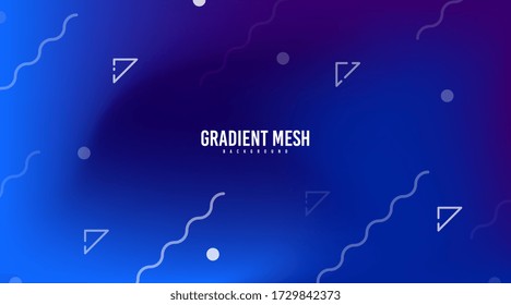 Colorful gradient background template with mesh tool technique illustration